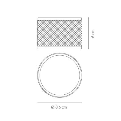 ENIGMA PLAFONIERA APPLIQUE PICCOLA ROTONDA IN ALLUMINIO ANTRACITE CON LAMPADINA ATTACCO GX53 MODERNA