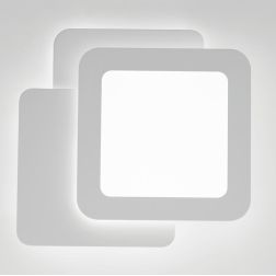 TRINITY-S PLAFONIERA APPLIQUE BIANCA QUADRATA LED INTEGRATO LUCE DIMMERABILE CON TELECOMANDO 2 MISURE 2