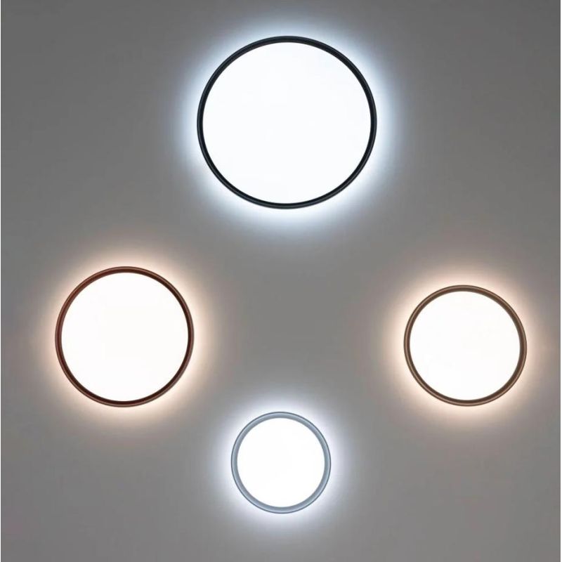 ATENA PLAFONIERA D40CM LED 36W LUCE CCT 3000K-4000K BIEMISSIONE ALLUMINIO 5 COLORI DESIGN MODERNO