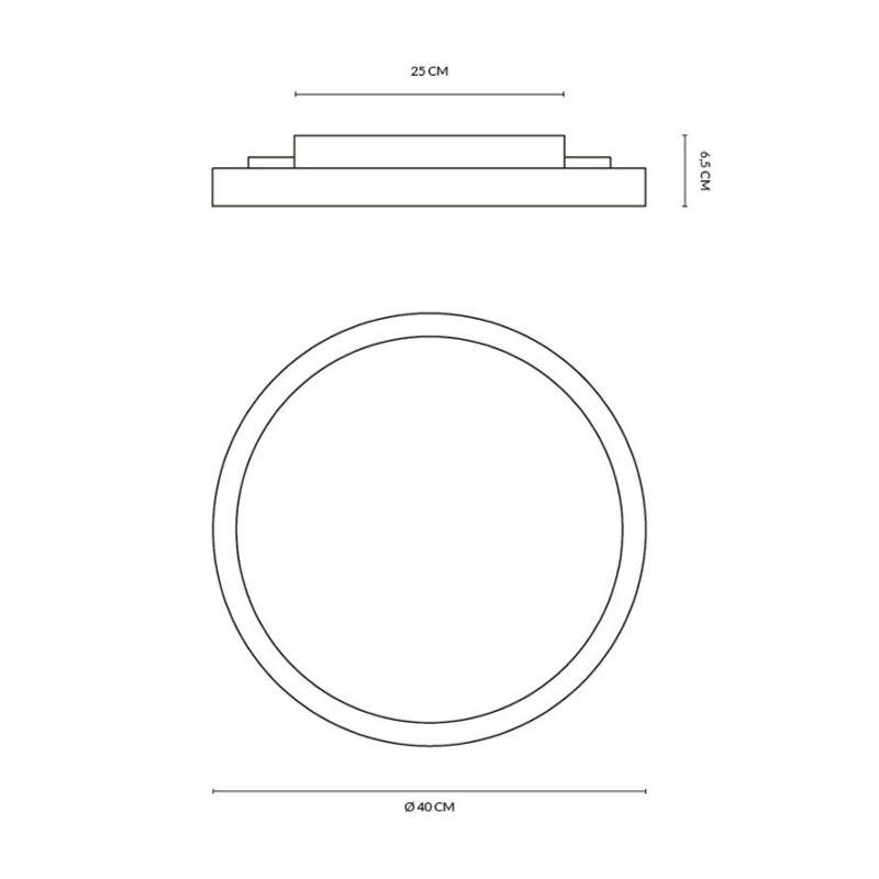 ATENA PLAFONIERA D40CM LED 36W LUCE CCT 3000K-4000K BIEMISSIONE ALLUMINIO 5 COLORI DESIGN MODERNO
