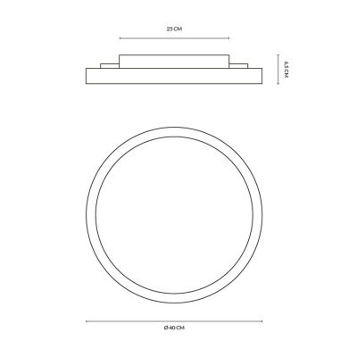 ATENA PLAFONIERA D40CM LED 36W LUCE CCT 3000K-4000K BIEMISSIONE ALLUMINIO 5 COLORI DESIGN MODERNO