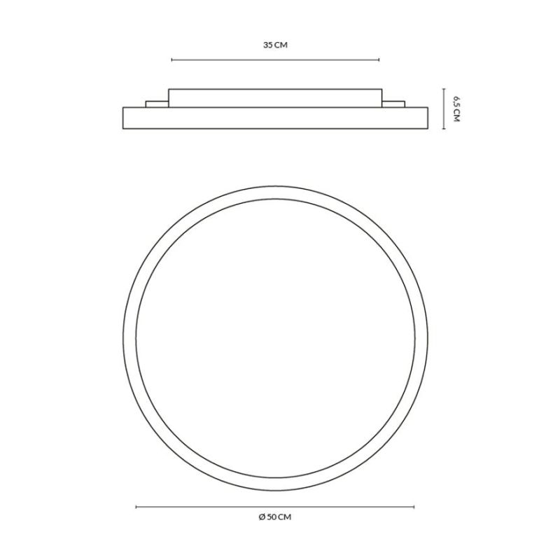 ATENA PLAFONIERA D50CM LED 48W LUCE CCT 3000K-4000K BIEMISSIONE ALLUMINIO 5 COLORI DESIGN MODERNO