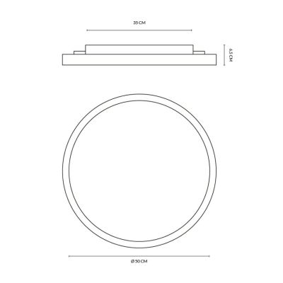 ATENA PLAFONIERA D50CM LED 48W LUCE CCT 3000K-4000K BIEMISSIONE ALLUMINIO 5 COLORI DESIGN MODERNO