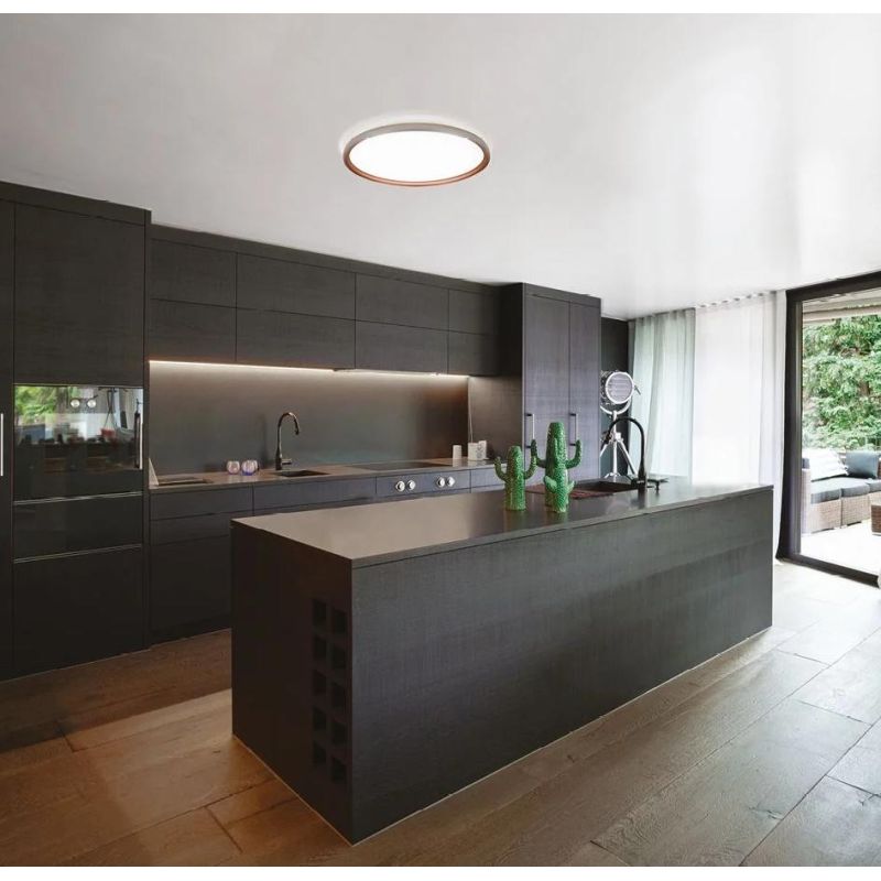 ATENA PLAFONIERA D50CM LED 48W LUCE CCT 3000K-4000K BIEMISSIONE ALLUMINIO 5 COLORI DESIGN MODERNO
