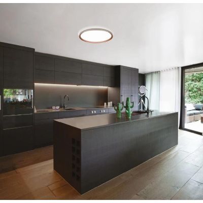 ATENA PLAFONIERA D50CM LED 48W LUCE CCT 3000K-4000K BIEMISSIONE ALLUMINIO 5 COLORI DESIGN MODERNO