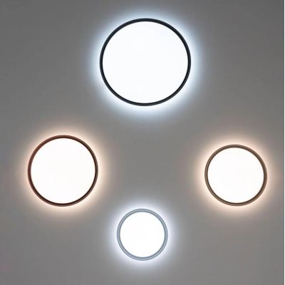 ATENA PLAFONIERA D50CM LED 48W LUCE CCT 3000K-4000K BIEMISSIONE ALLUMINIO 5 COLORI DESIGN MODERNO