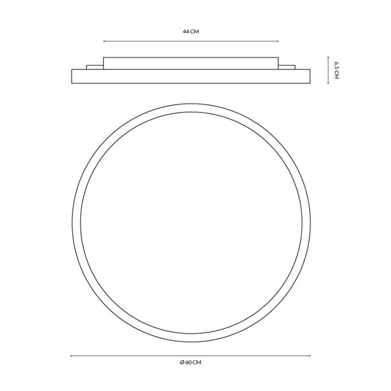 ATENA PLAFONIERA D60CM LED 55W LUCE CCT 3000K-4000K BIEMISSIONE ALLUMINIO 5 COLORI DESIGN MODERNO