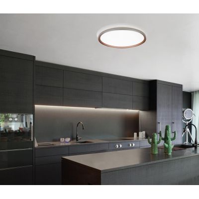 ATENA PLAFONIERA D80CM LED 84W LUCE CCT 3000K-4000K BIEMISSIONE ALLUMINIO 5 COLORI DESIGN MODERNO