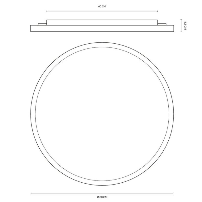 ATENA PLAFONIERA D80CM LED 84W LUCE CCT 3000K-4000K BIEMISSIONE ALLUMINIO 5 COLORI DESIGN MODERNO