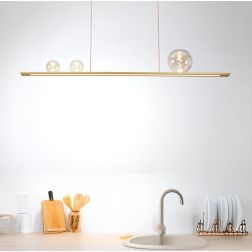 MOONLIGHT SOSPENSIONE ORIGINALE LINEARE LED 36W LUCE 3000K IN ALLUMINIO E VETRO 3 FINITURE L120 CM MODERNA 2