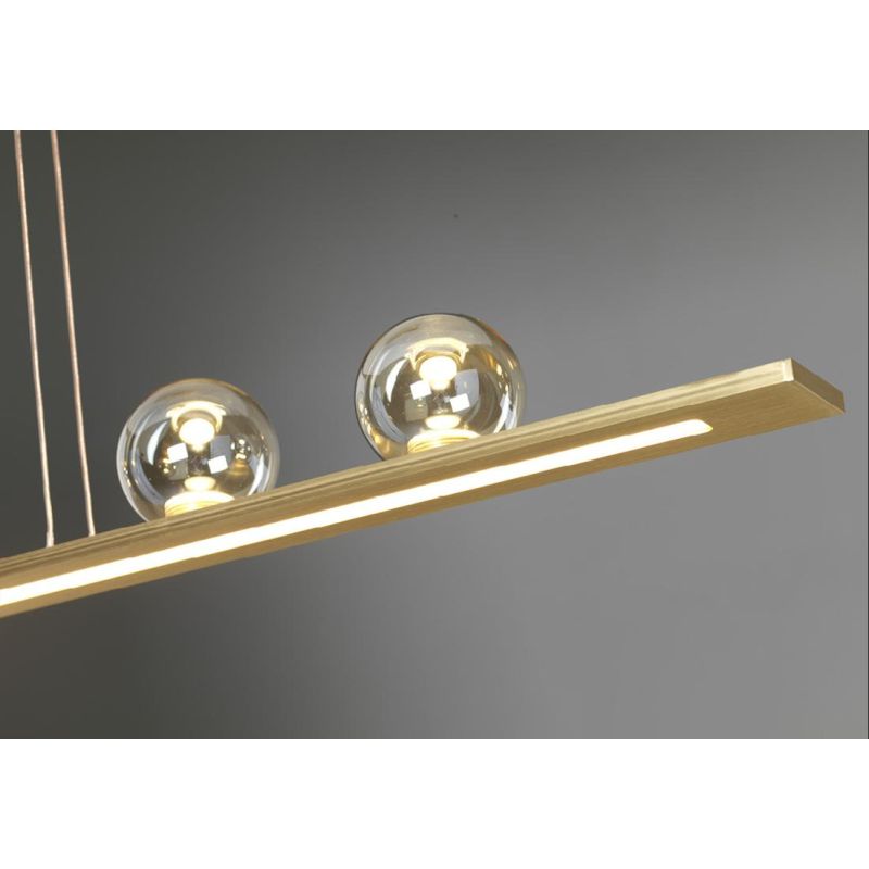MOONLIGHT SOSPENSIONE ORIGINALE LINEARE LED 36W LUCE 3000K IN ALLUMINIO E VETRO 3 FINITURE L120 CM MODERNA
