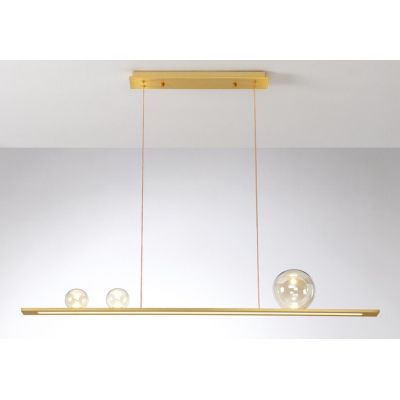 MOONLIGHT SOSPENSIONE ORIGINALE LINEARE LED 36W LUCE 3000K IN ALLUMINIO E VETRO 3 FINITURE L120 CM MODERNA