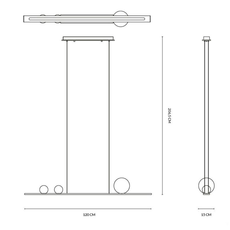 MOONLIGHT SOSPENSIONE ORIGINALE LINEARE LED 36W LUCE 3000K IN ALLUMINIO E VETRO 3 FINITURE L120 CM MODERNA