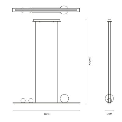 MOONLIGHT SOSPENSIONE ORIGINALE LINEARE LED 36W LUCE 3000K IN ALLUMINIO E VETRO 3 FINITURE L120 CM MODERNA