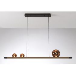 MOONLIGHT SOSPENSIONE ORIGINALE LINEARE LED 36W LUCE 3000K IN ALLUMINIO E VETRO 3 FINITURE L120 CM MODERNA