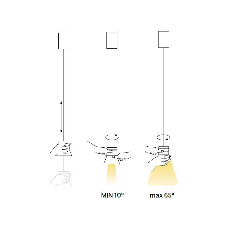 CLOCHE SOSPENSIONE PICCOLA SALISCENDI D10 CM IN 5 FINITURE COLORE LED 6W LUCE 3000K DESIGN MODERNO