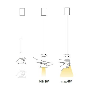 CLOCHE SOSPENSIONE PICCOLA SALISCENDI D10 CM IN 5 FINITURE COLORE LED 6W LUCE 3000K DESIGN MODERNO