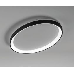 LIFERING PLAFONIERA OVALE LED 40W LUCE CCT 3000K-4000K ALLUMINIO 5 COLORI L60 CM DESIGN MODERNO 2
