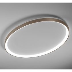 LIFERING PLAFONIERA OVALE LED 50W LUCE CCT 3000K-4000K ALLUMINIO 5 COLORI L80 CM DESIGN MODERNO