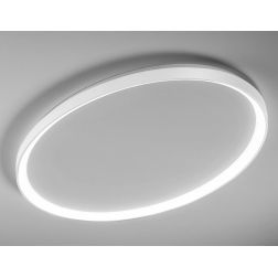 LIFERING PLAFONIERA OVALE LED 80W LUCE CCT 3000K-4000K ALLUMINIO 5 COLORI L120 CM DESIGN MODERNO