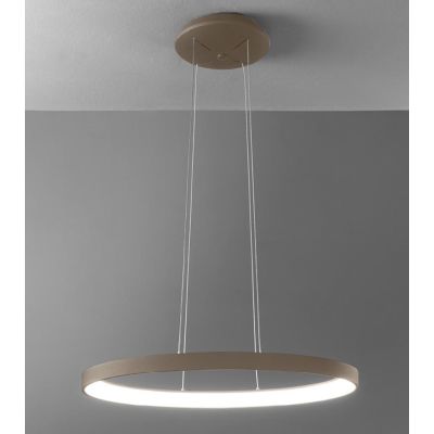 LIFERING SOSPENSIONE SINGOLA OVALE LED 40W LUCE CCT 3000K-4000K ALLUMINIO 5 COLORI L60 CM MODERNA