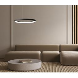 LIFERING SOSPENSIONE SINGOLA OVALE LED 40W LUCE CCT 3000K-4000K ALLUMINIO 5 COLORI L60 CM MODERNA 2