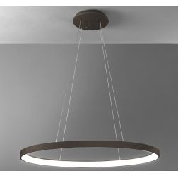 LIFERING SOSPENSIONE SINGOLA OVALE LED 50W LUCE CCT 3000K-4000K ALLUMINIO 5 COLORI L80 CM MODERNA