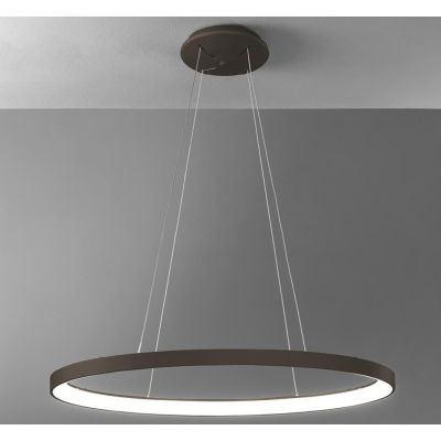 LIFERING SOSPENSIONE SINGOLA OVALE LED 50W LUCE CCT 3000K-4000K ALLUMINIO 5 COLORI L80 CM MODERNA