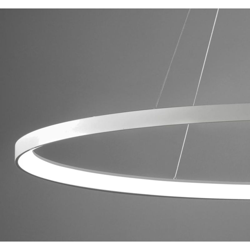 LIFERING SOSPENSIONE SINGOLA OVALE LED 80W LUCE CCT 3000K-4000K ALLUMINIO 5 COLORI L120 CM MODERNA