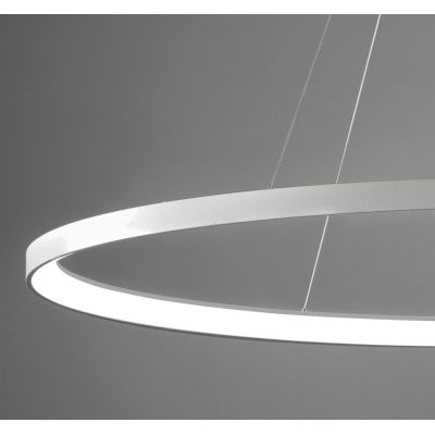 LIFERING SOSPENSIONE SINGOLA OVALE LED 80W LUCE CCT 3000K-4000K ALLUMINIO 5 COLORI L120 CM MODERNA