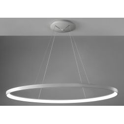 LIFERING SOSPENSIONE SINGOLA OVALE LED 80W LUCE CCT 3000K-4000K ALLUMINIO 5 COLORI L120 CM MODERNA