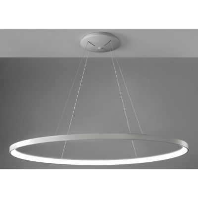 LIFERING SOSPENSIONE SINGOLA OVALE LED 80W LUCE CCT 3000K-4000K ALLUMINIO 5 COLORI L120 CM MODERNA