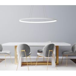 LIFERING SOSPENSIONE SINGOLA OVALE LED 80W LUCE CCT 3000K-4000K ALLUMINIO 5 COLORI L120 CM MODERNA 2