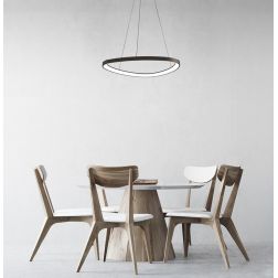 LIFERING SOSPENSIONE IN FORMA OVALE LED 48W BIANCA NERA O SABBIA MODERNA Vivida International - Cristalensi Shop Online 2