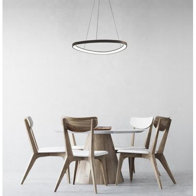 LIFERING SOSPENSIONE IN FORMA OVALE LED 48W BIANCA NERA O SABBIA MODERNA Vivida International - Cristalensi Shop Online