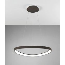 LIFERING SOSPENSIONE IN FORMA OVALE LED 48W BIANCA NERA O SABBIA MODERNA Vivida International - Cristalensi Shop Online