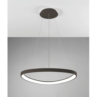 LIFERING SOSPENSIONE IN FORMA OVALE LED 48W BIANCA NERA O SABBIA MODERNA Vivida International - Cristalensi Shop Online