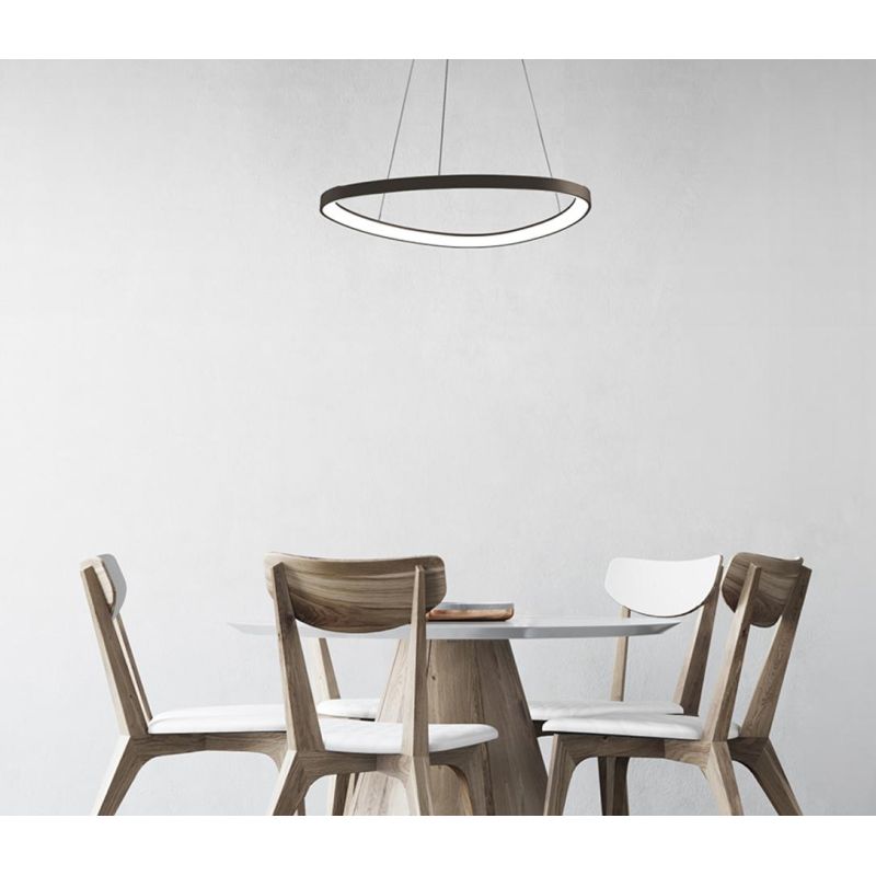 LIFERING SOSPENSIONE IN FORMA OVALE LED 60W BIANCA NERA O SABBIA MODERNA Vivida International - Cristalensi Shop Online