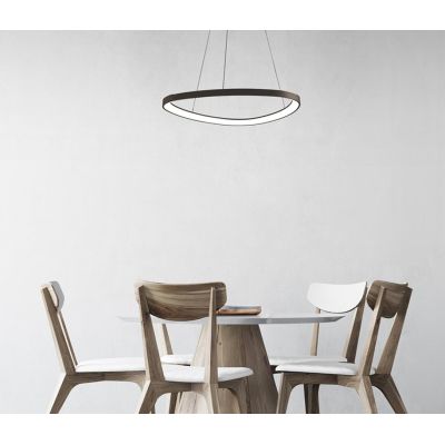 LIFERING SOSPENSIONE IN FORMA OVALE LED 60W BIANCA NERA O SABBIA MODERNA Vivida International - Cristalensi Shop Online