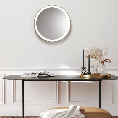 LIFERING LAMPADA SPECCHIO D58 CM LED 25W LUCE 3000K IP40 ALLUMINIO 5 COLORI INTERRUTTORE TOUCH MODERNA