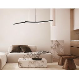 HYPERBOLA SOSPENSIONE LED 40W LUCE CCT 3000K-4000K LUNGHEZZA 120 CM ALLUMINIO 3 COLORI MODERNA 2