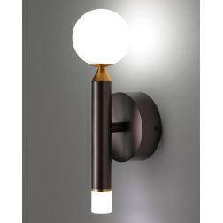 SEVENTY APPLIQUE ORIGINALE CON FORMA A MATITA MARRONE LED 6W LUCE 3000K ALTEZZA 28 CM MODERNA 2