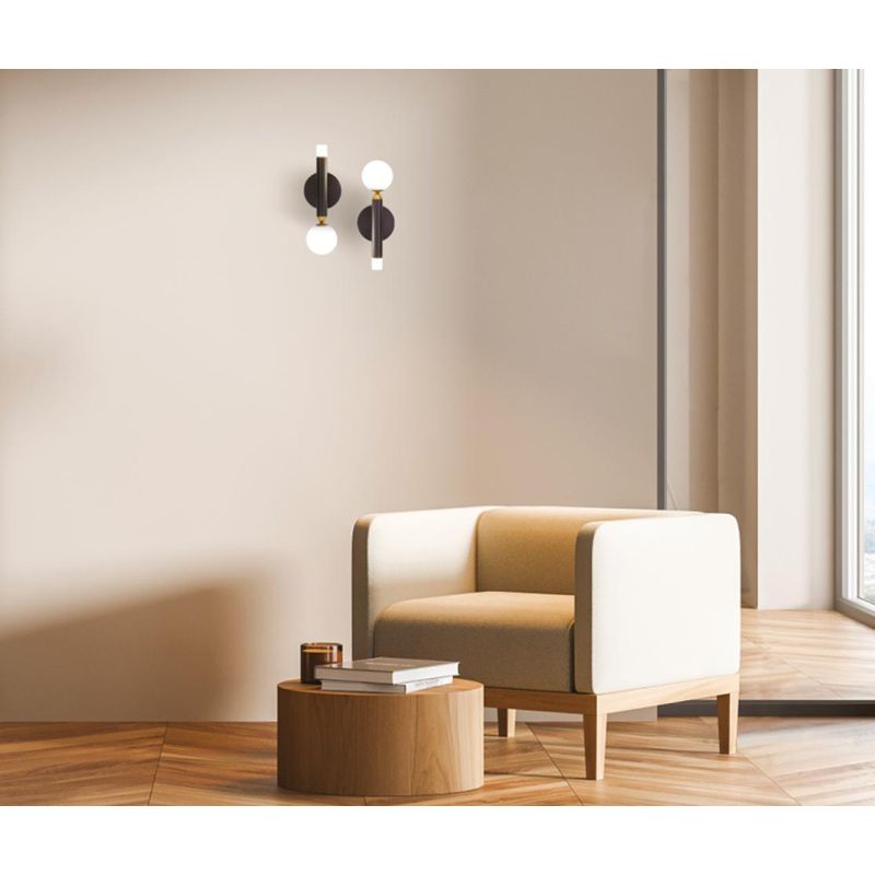 SEVENTY APPLIQUE ORIGINALE CON FORMA A MATITA MARRONE LED 6W LUCE 3000K ALTEZZA 28 CM MODERNA
