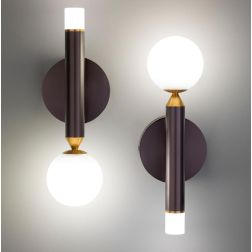 SEVENTY APPLIQUE ORIGINALE CON FORMA A MATITA MARRONE LED 6W LUCE 3000K ALTEZZA 28 CM MODERNA