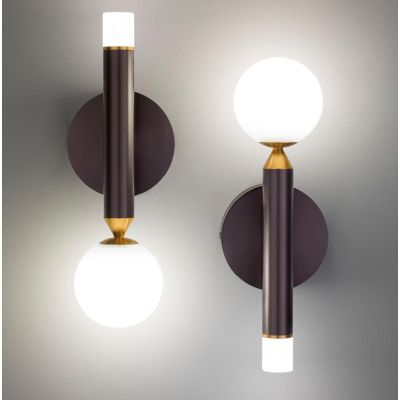 SEVENTY APPLIQUE ORIGINALE CON FORMA A MATITA MARRONE LED 6W LUCE 3000K ALTEZZA 28 CM MODERNA