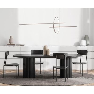 IN & OUT SOSPENSIONE MODERNA ALLUMINIO BIANCO O NERO LED 50W LUCE 3000K Vivida International - Cristalensi Shop Online