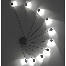 HELIX PLAFONIERA APPLIQUE CON LED 10X2W LUCE 3000K MODERNA BIANCA O NERA Vivida International - Cristalensi Shop Online