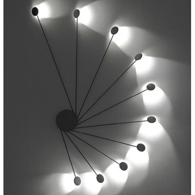 HELIX PLAFONIERA APPLIQUE CON LED 10X2W LUCE 3000K MODERNA BIANCA O NERA Vivida International - Cristalensi Shop Online