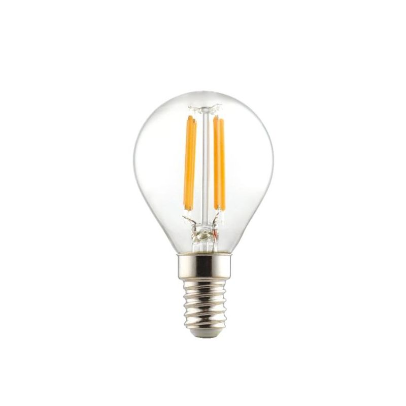 LAMPADINA FILAMENTO ATTACCO E14 LED 6W LUCE 3000K O 4000K DIAMETRO 45 MM