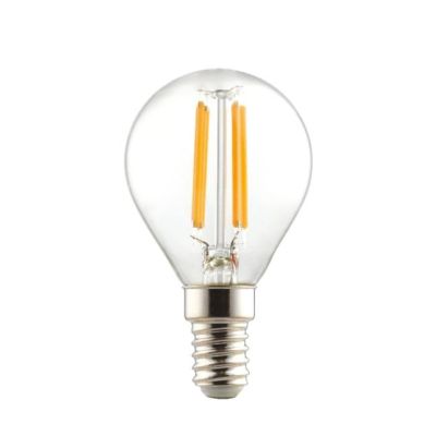 LAMPADINA FILAMENTO ATTACCO E14 LED 6W LUCE 3000K O 4000K DIAMETRO 45 MM